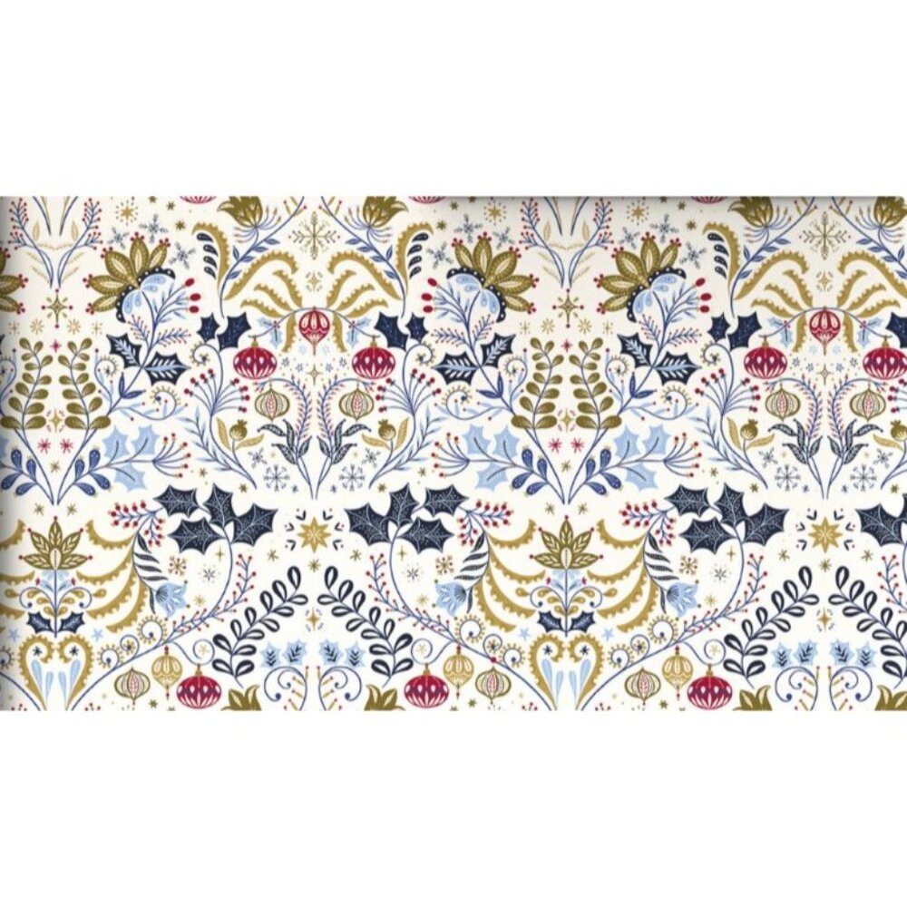 Hallmark Wrapping Paper Colorful Holiday Toile on White 35 sq ft Roll Holiday